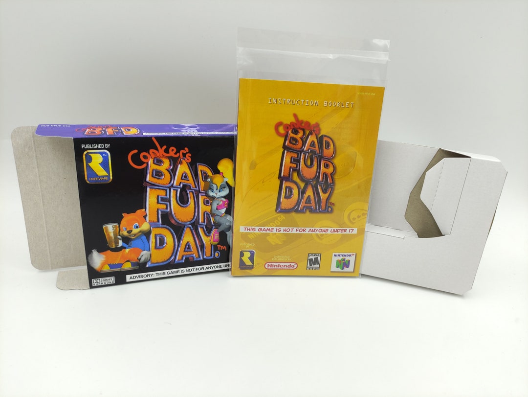 Conker Bad Fur Day Box, Manual, Inner Tray PAL, Australian PAL or NTSC