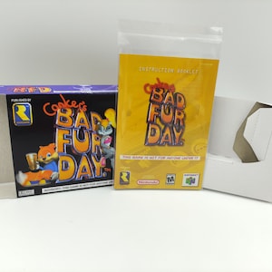 Conker Bad Fur Day - Doos, handleiding, binnenlade - PAL, Australische PAL of NTSC - N64 - dik karton zoals in het origineel.