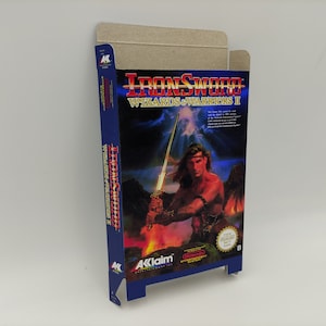 IronSword: Wizards & Warriors II - Replacement Box, Dust Cover, Block - NES - thick cardboard as in the original. Top Quality !