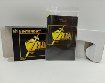 The Legend of Zelda Ocarina of Time - Replacement Box, Manual, Inner Tray - NTSC, PAL or Australian PAL - Nintendo 64 - thick cardboard.