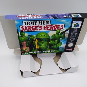 Army Men Sarge's Heroes - caja con opción de bandeja interior - NTSC, PAL o PAL australiano - N64 - cartón grueso. ¡¡Máxima calidad!!