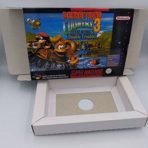 Donkey Kong Country 3 Dixie Kong Double Trouble - PAL of NTSC - vervangende doos met binnenbakoptie - SNES - dik karton.