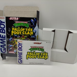 Teenage Mutant Ninja Turtles: Fall of The Foot Clean - Replacement Box, Manual, Inner Tray - Game Boy/ GB - PAL or NTSC - Top Quality !!