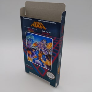 Mega Man - NES - Vervangende doos, stofkap, blok - NTSC of PAL - dik karton zoals in het origineel. Top kwaliteit !