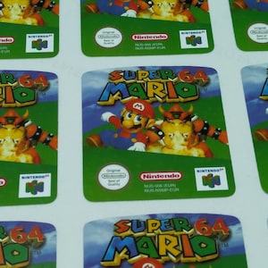 スーパーマリオ 64 - ニンテンドー 64 カートリッジ用ラベル/ステッカー - 交換用。