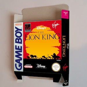 The Lion King - Replacement box with inner tray option - Game Boy/ GB - PAL - thick cardboard. Top Quality !!