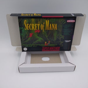 Secret of Mana - Vervangende doos met binnenbakoptie - PAL of NTSC - SNES - dik karton zoals in het origineel. Topkwaliteit !!
