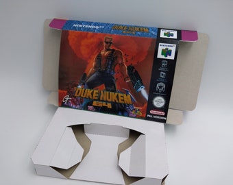 Duke Nukem 64 - box with inner tray option - NTSC or PAL - Nintendo 64 - thick cardboard. Top Quality !!