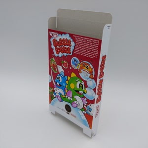Bubble Bobble - Replacement Box, Dust Cover, Block - NES - NTSC or PAL - thick cardboard as in the original. Top Quality !
