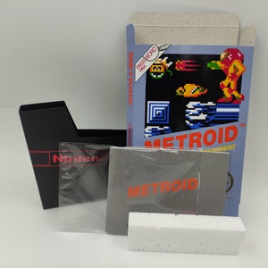 Metroid - vervangende doos, handleiding, stofkap, blok - NES - NTSC of PAL - dik karton zoals in het origineel. Top kwaliteit !