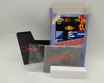 Metroid - Replacement Box, Manual, Dust Cover, Block - NES - NTSC or PAL - thick cardboard as in the original. Top Quality !