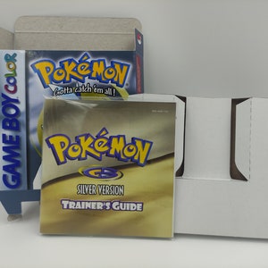 Pokemon Silver - NTSC ou PAL - Boîte, manuel, plateau intérieur - Game Boy Color/ GBC - Carton épais. Qualité supérieure !!