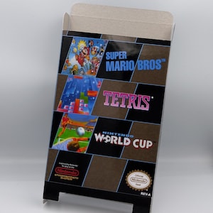 Super Mario Bros, Tetris, World Cup - Vervangende doos, stofkap, blok - NES - dik karton zoals in het origineel, HQ!