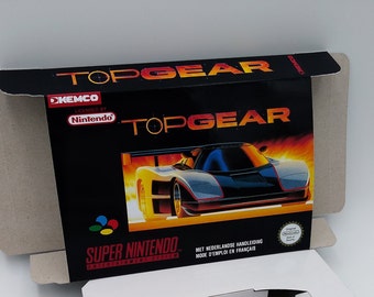 Top Gear - Boîte de remplacement avec option bac intérieur - PAL ou NTSC - SNES - carton épais comme à l'origine. Qualité supérieure !