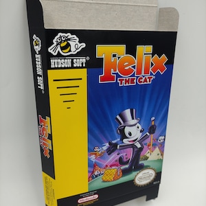 Felix The Cat - Boîte de remplacement, cache anti-poussière, bloc - NES - NTSC ou PAL - carton épais comme dans l'original. Qualité supérieure !