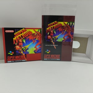 Super Metroid - vervangende doos, handleiding, binnenlade - PAL of NTSC - SNES - dik karton zoals in het origineel. Topkwaliteit!