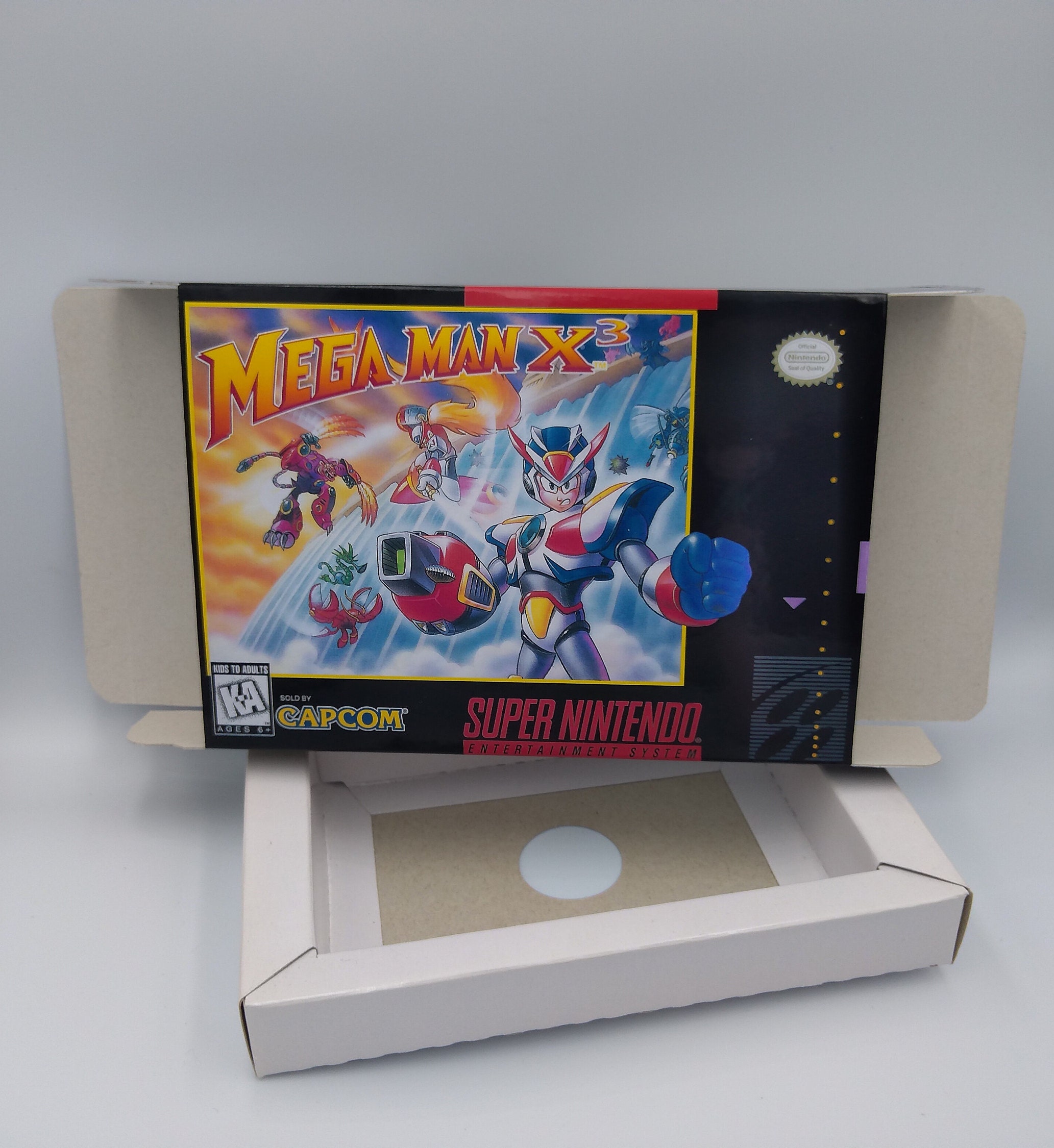 Mega Man X3 - Replacement Box With Inner Tray Option - SNES - NTSC