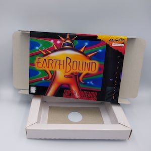 EarthBound - Vervangende doos met optie voor binnenlade - PAL of NTSC - SNES - dik karton zoals in het origineel. Topkwaliteit!