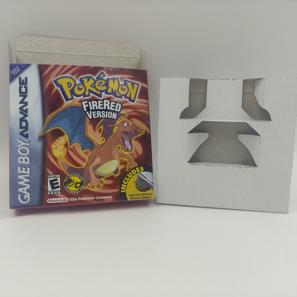 Pokémon FireRed Version - Ersatzbox mit Innenfach Option - Game Boy Advance/ GBA - dicker Karton. Top Qualität !!