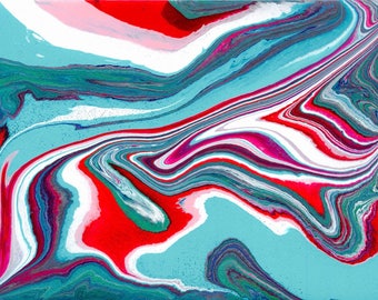 blue smoke - abstract acrylic INSTANT digital art print