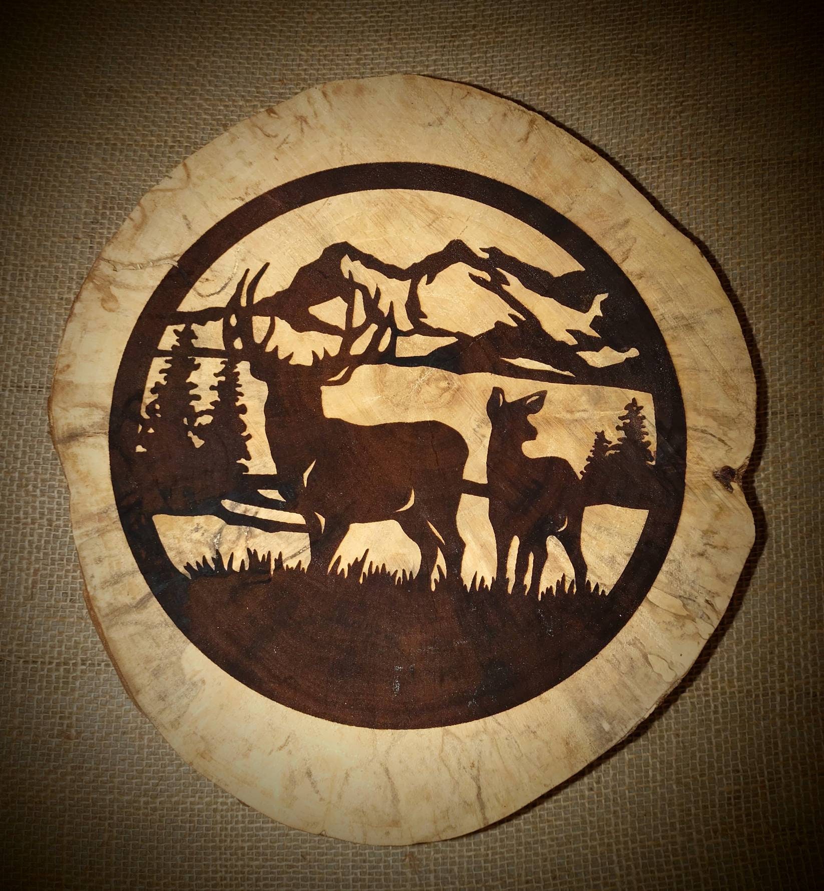 Laser Engraved Wood Signs 12 x12 x 1.5 Round Etsy