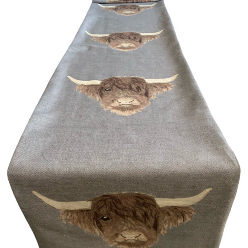 Cow print table runner etsy
