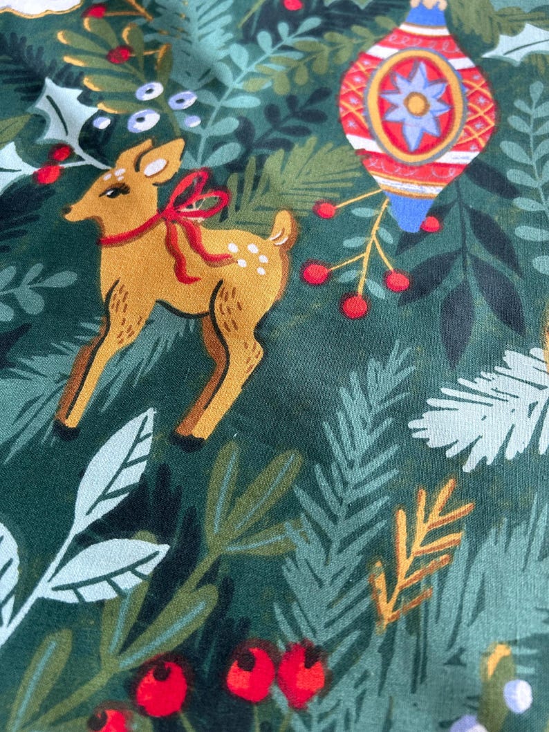 Estampado de adornos navideños, camino de mesa, 1 m, 1,5 m, 2 m x 30 cm imagen 5