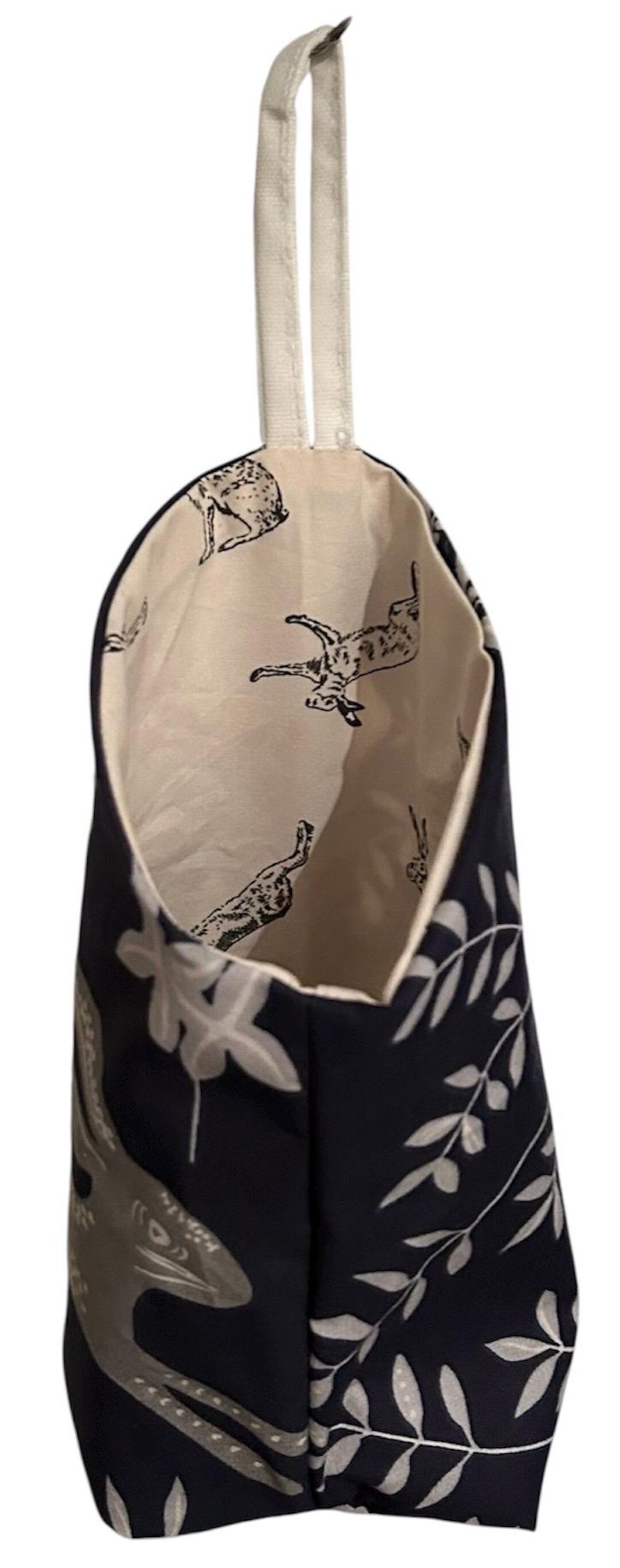 Leaping Rabbit / Hare Print Fabric Hanging Storage Pod, Gift Idea - Etsy