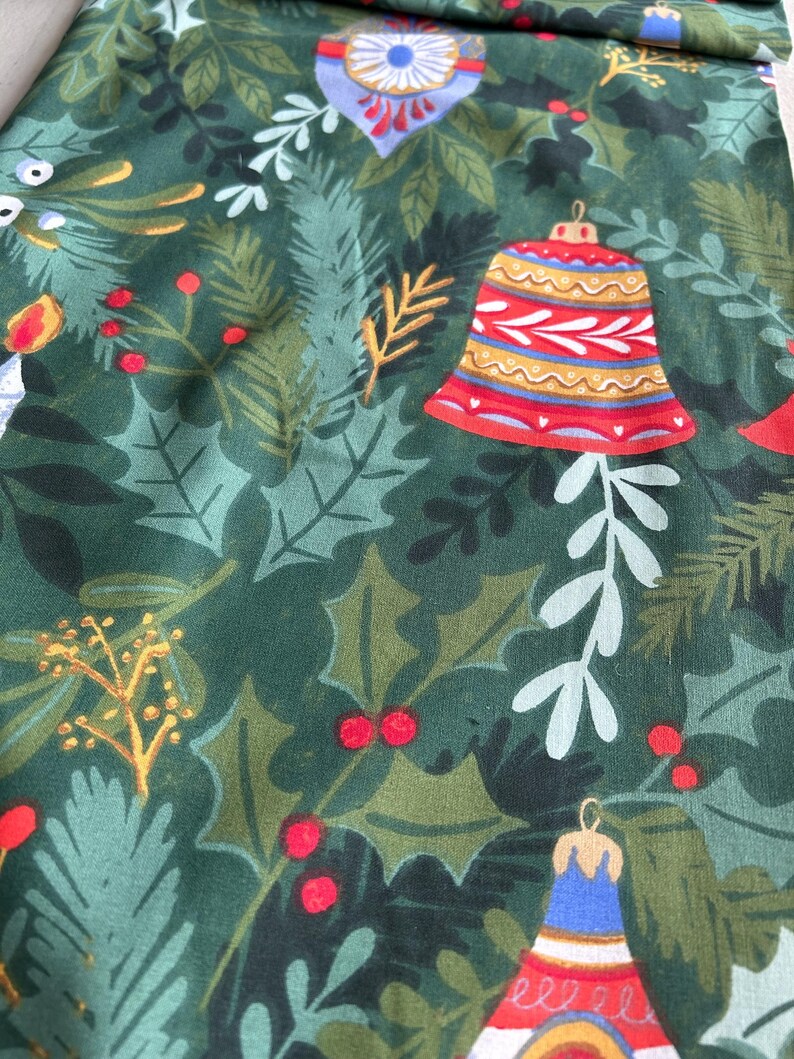 Estampado de adornos navideños, camino de mesa, 1 m, 1,5 m, 2 m x 30 cm imagen 4