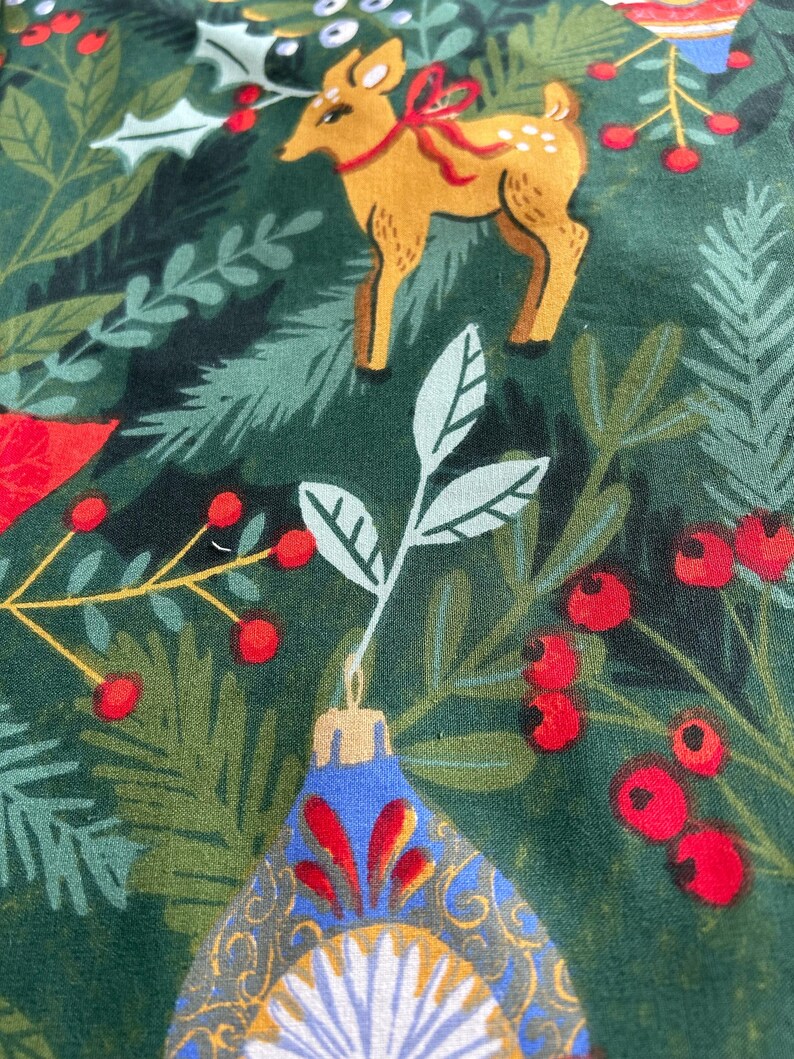 Estampado de adornos navideños, camino de mesa, 1 m, 1,5 m, 2 m x 30 cm imagen 3