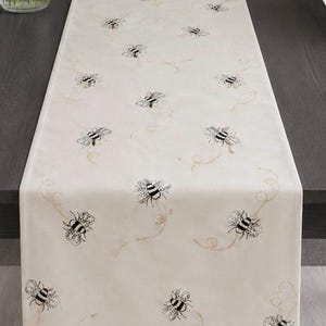 Bee Print Table Runner, Handmade. Cotton, various sizes