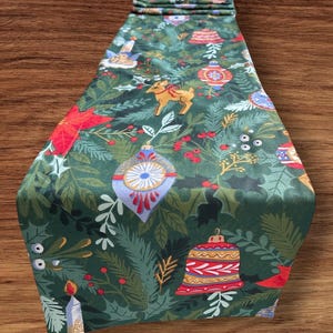 Estampado de adornos navideños, camino de mesa, 1 m, 1,5 m, 2 m x 30 cm imagen 8