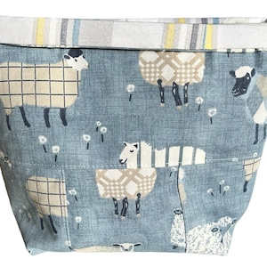 Sheep in Jumpers. Fabric Basket, Decoration, Mother’s Day Gift Idea