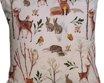 Woodland, Animal, Cushion Cover, 12”, 14”, 16”, 18”, Gift Idea