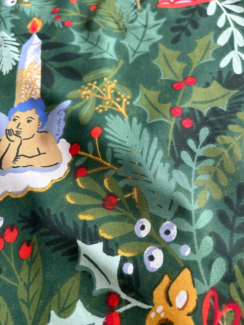 Estampado de adornos navideños, camino de mesa, 1 m, 1,5 m, 2 m x 30 cm imagen 6