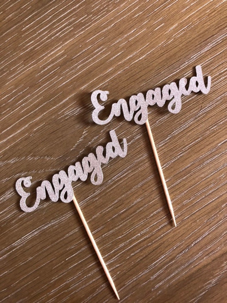 12 Engagement Cupcake Toppers Etsy