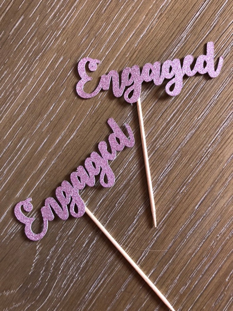 12 Engagement Cupcake Toppers Etsy