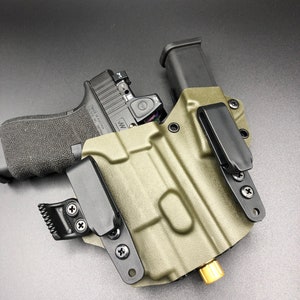 EDSC: Appendix IWB sidecar style Kydex holster - Fits all Glock 9/40 with OLight PL mini2 light - Compatible with optics & raised sights