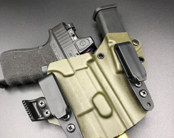 EDSC: Appendix IWB sidecar style Kydex holster - Fits all Glock 9/40 with OLight PL mini2 light - Compatible with optics & raised sights