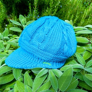 ADIDAS Original Y2K Fall Winter Turquoise Knit Cap // TU //Adidas Knit Hat with logo name // Adidas Junior fits Adult  // Vintage Adidas