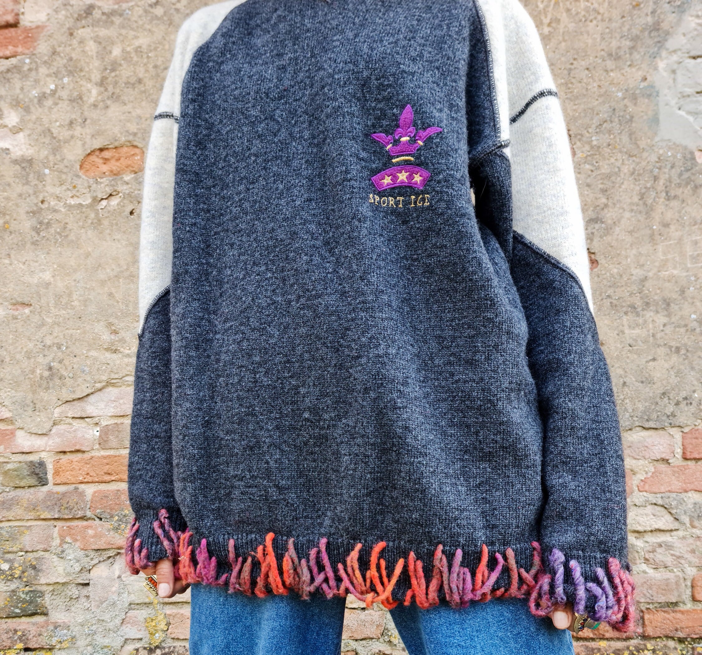 SPORT ICE by ICEBERG 90s Vintage Reworked Jumper in Pure Virgin