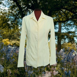 FENDISSIME by Fendi 80s Vintage Butter- Coloured Stretch Blazer in Cotton Blend made in Italy // IT 42 Fendissime Luxury Vintage Sportswear