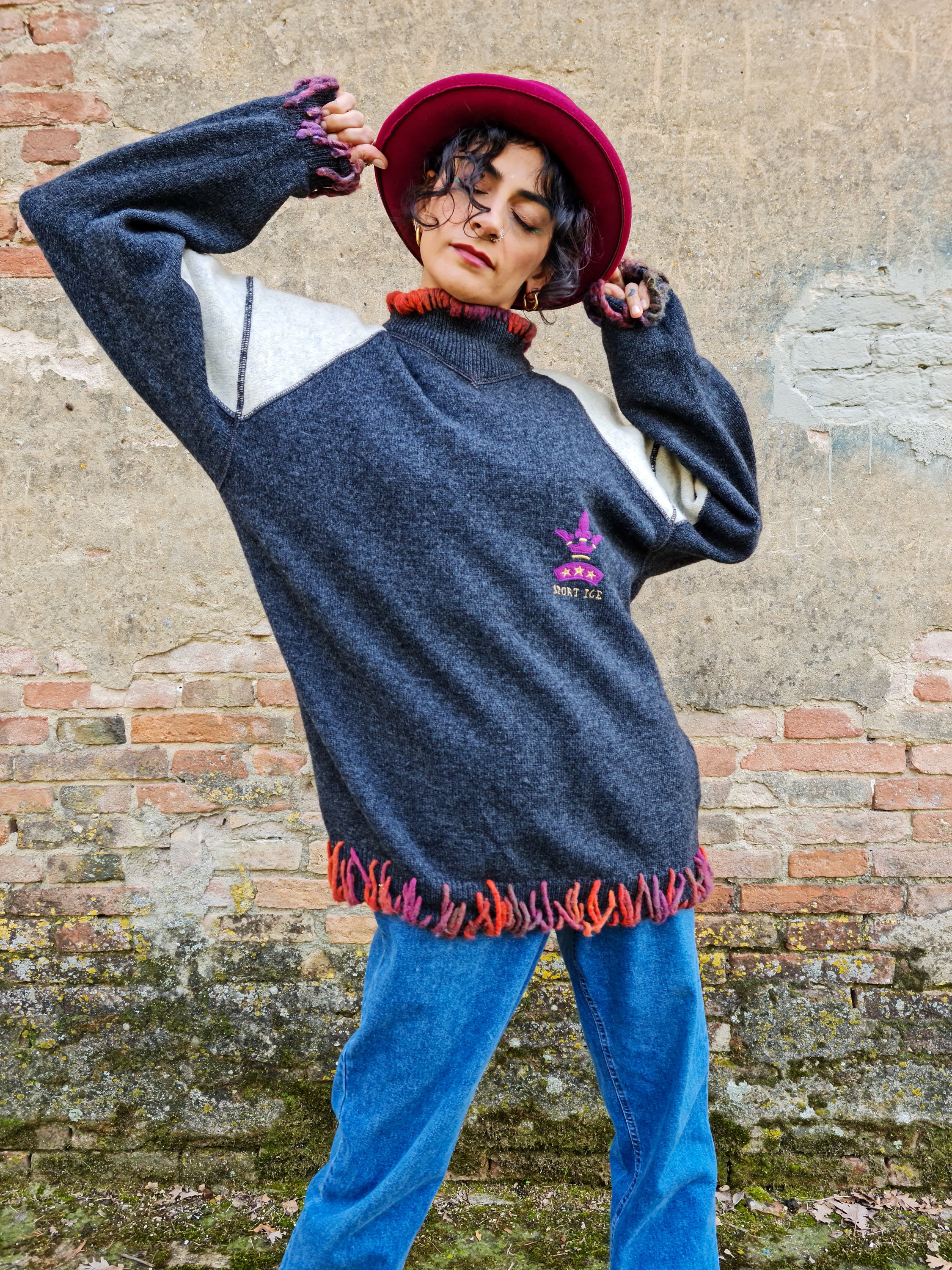 SPORT ICE by ICEBERG 90s Vintage Reworked Jumper in Pure Virgin