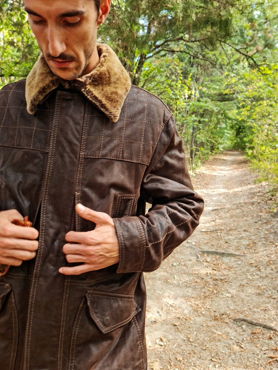 38】schott dickies LEATHER COMBI JACKET