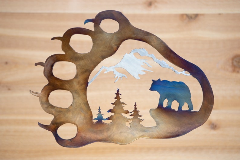 Bear Paw Mountain Scene Metal Art Etsy