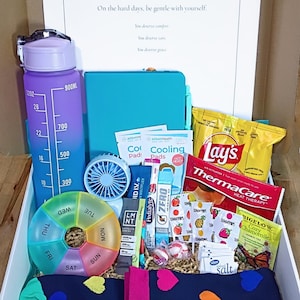 Paquete de cuidados para el síndrome de taquicardia ortostática postural (POTS): kit de apoyo para el día de brotes de disautonomía/enfermedad crónica. Caja de confort.