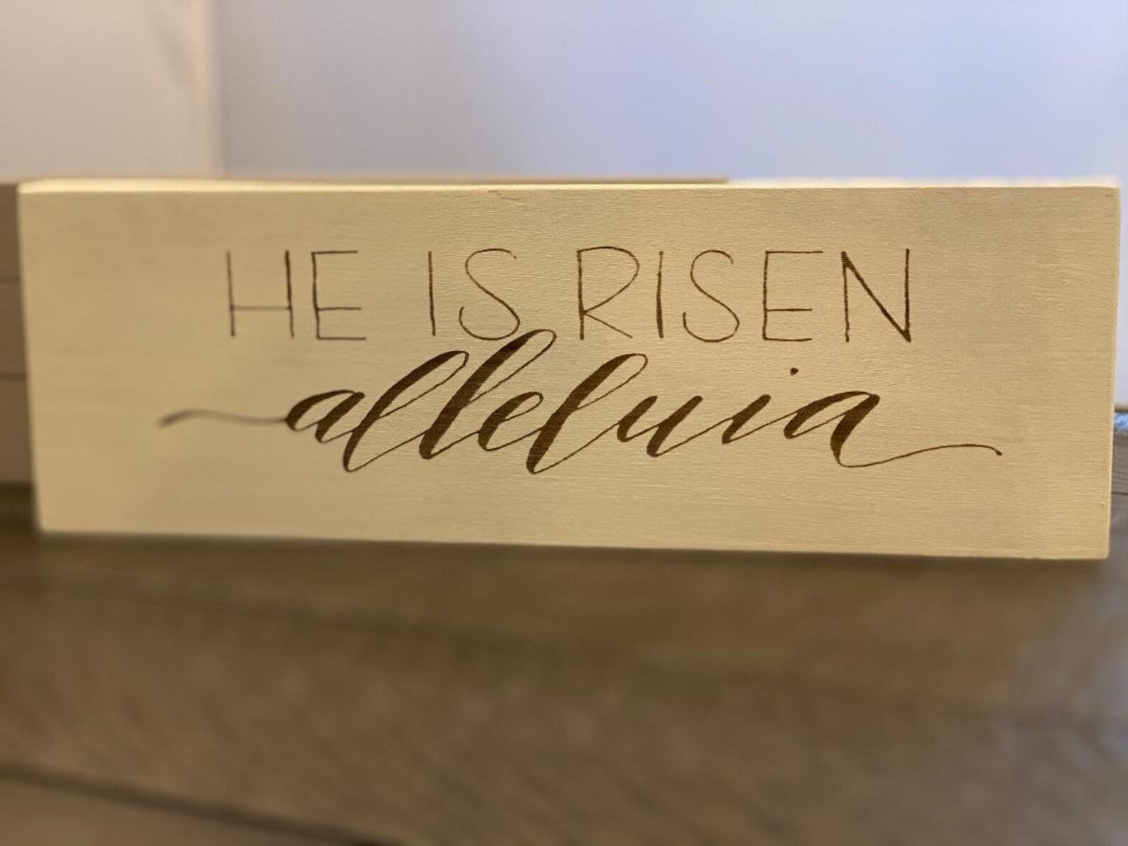 He is Risen Alleluia block sign Etsy