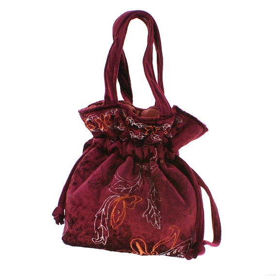 Borsa A Secchiello Donna In Tessuto Floreale Con Manici A Perla - Elegante Per Matrimonio E Feste - 3