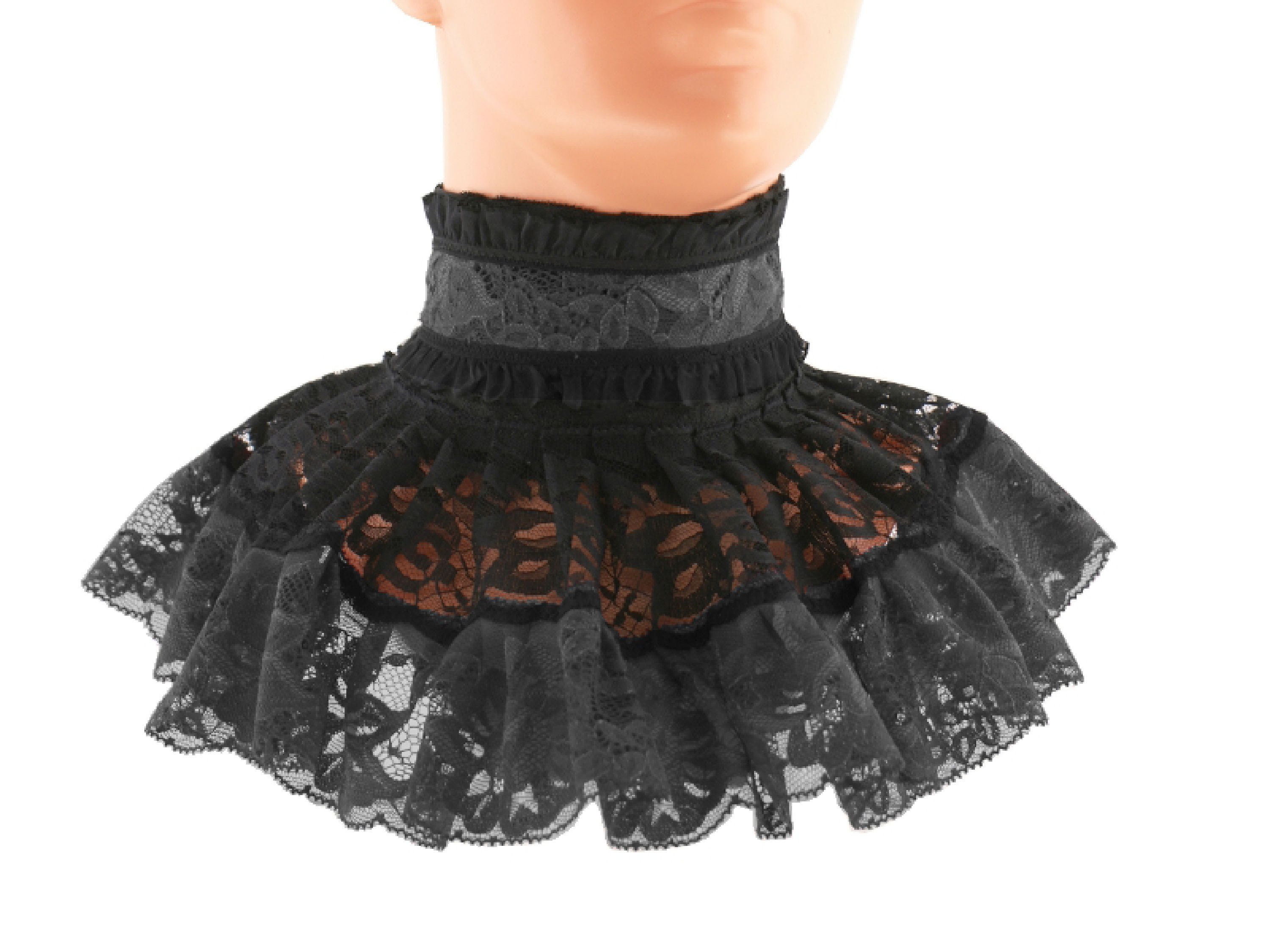 Col Gothique En Dentelle Noir - Accessoire Cou Ajustable, Costume Gothique, Cosplay, Bal Masqué, Halloween
