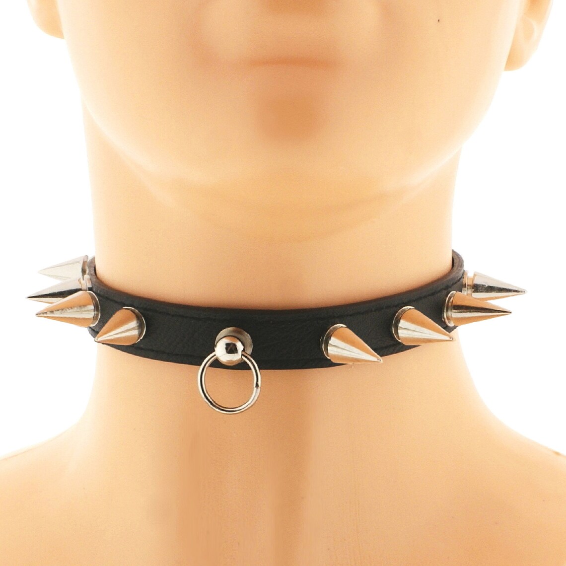 Collar Choker Spikes Choker White Collar of Vegan Leather Etsy